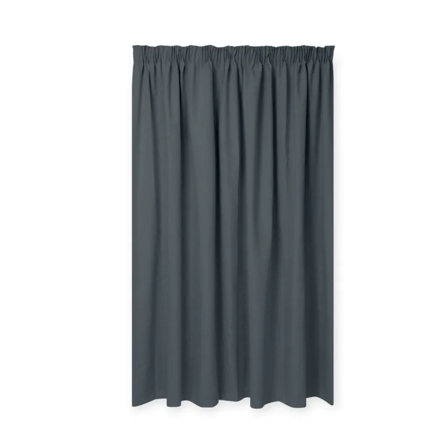 Kubu Jacquard Blockout Taped Curtain Ready To Hang Charcoal