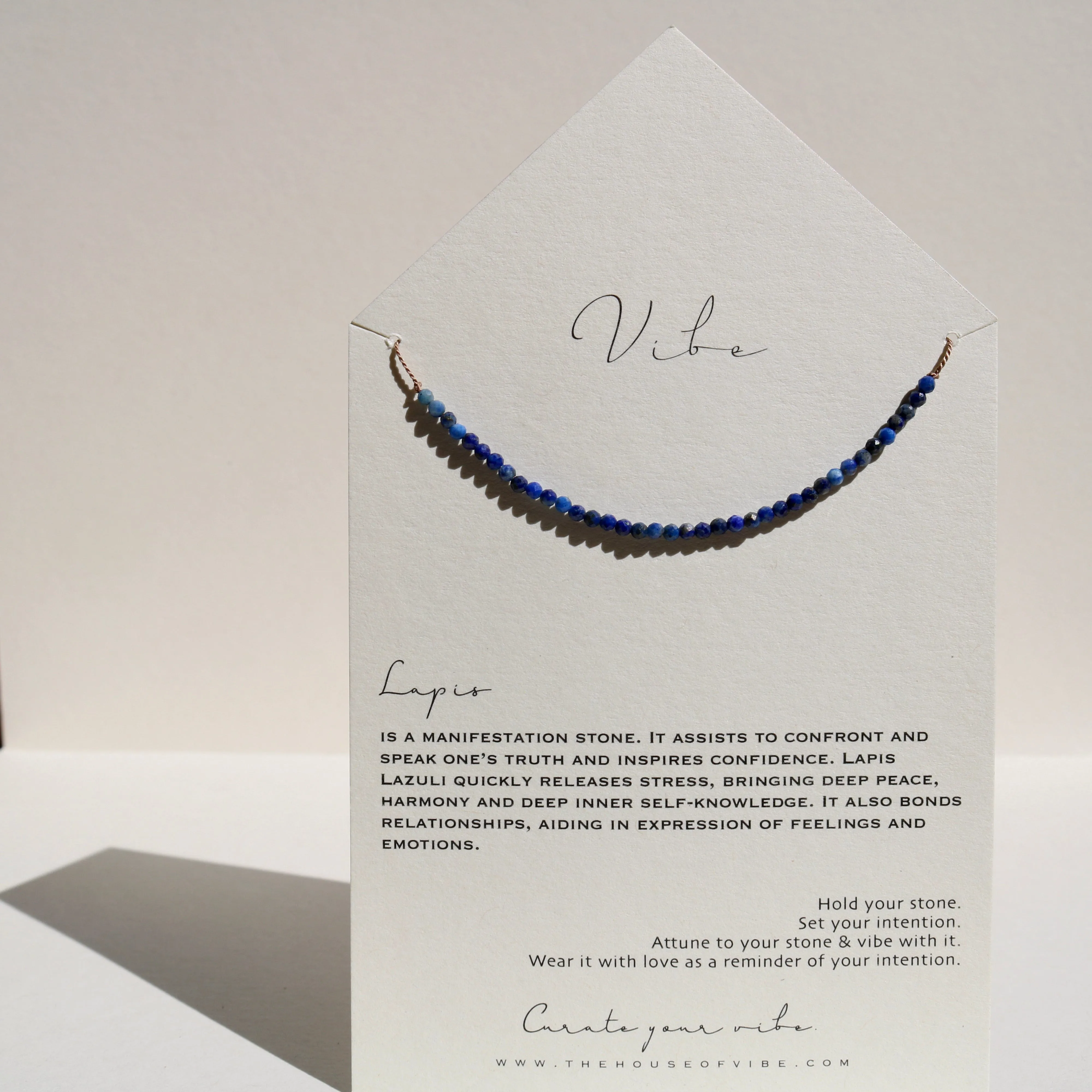 LAPIS BEADED NECKLACE