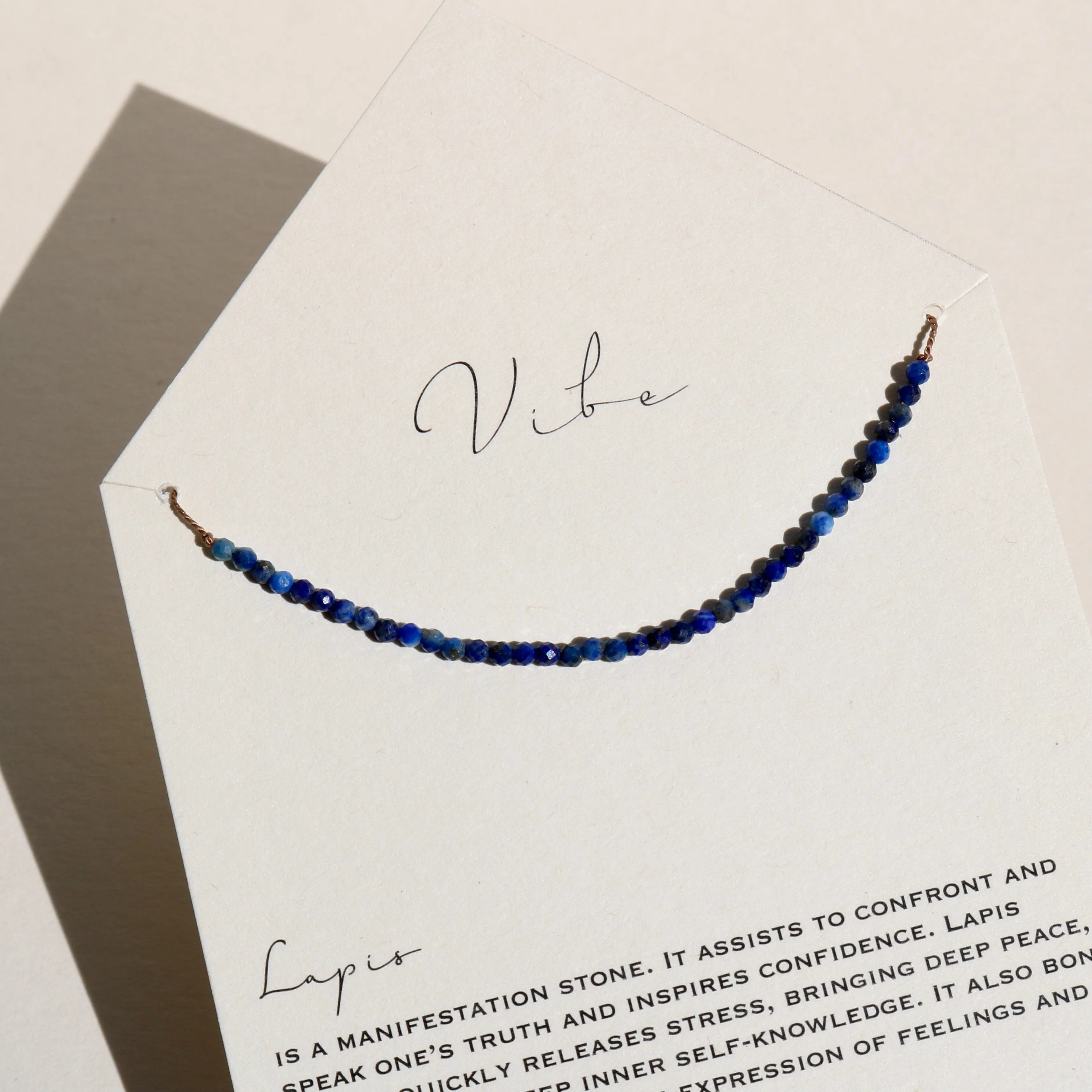 LAPIS BEADED NECKLACE