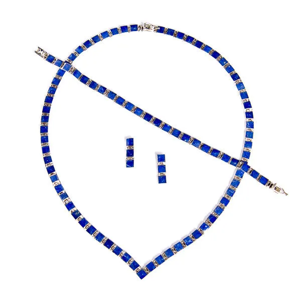 Lapis Lazuli Qinaya Necklace Set | Artisan Handcrafted Set | Crafted in Chile