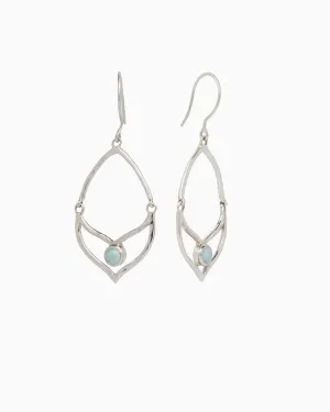 Leaf Drop Earrings with Larimar