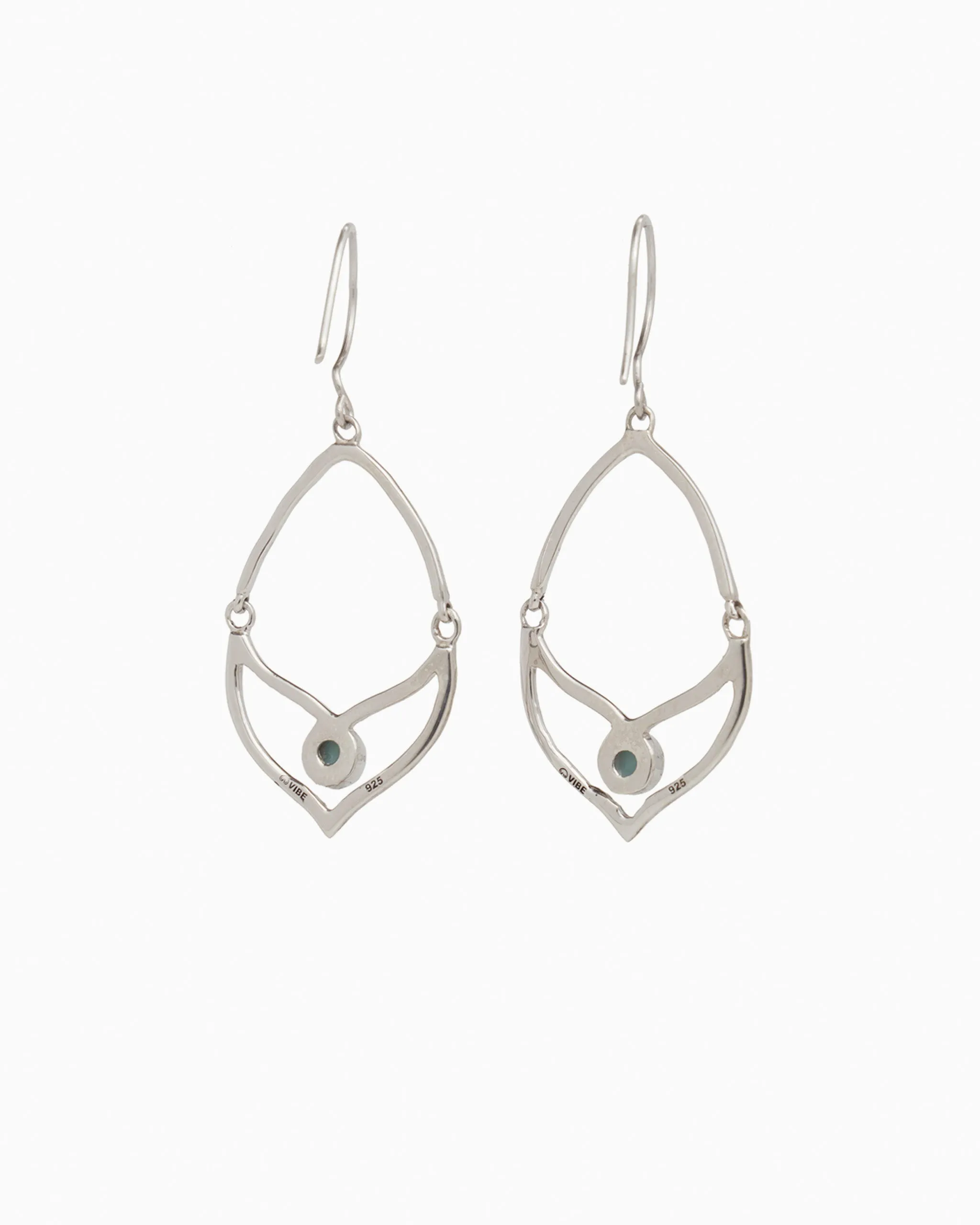 Leaf Drop Earrings with Larimar
