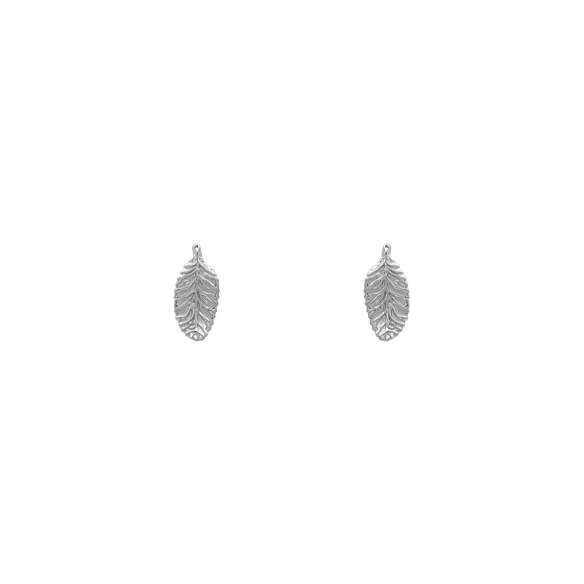 Leaf Stud Earrings (14K)