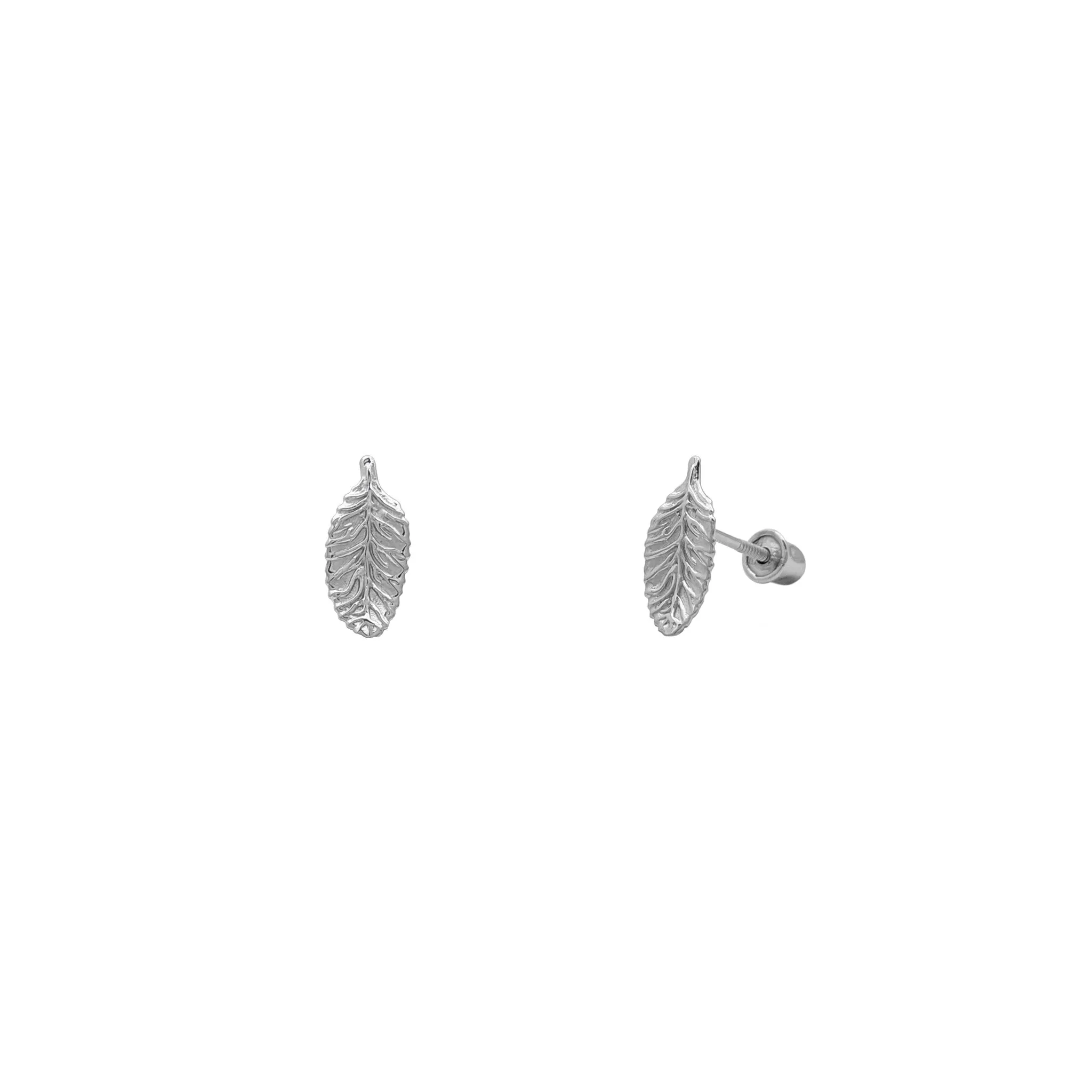 Leaf Stud Earrings (14K)
