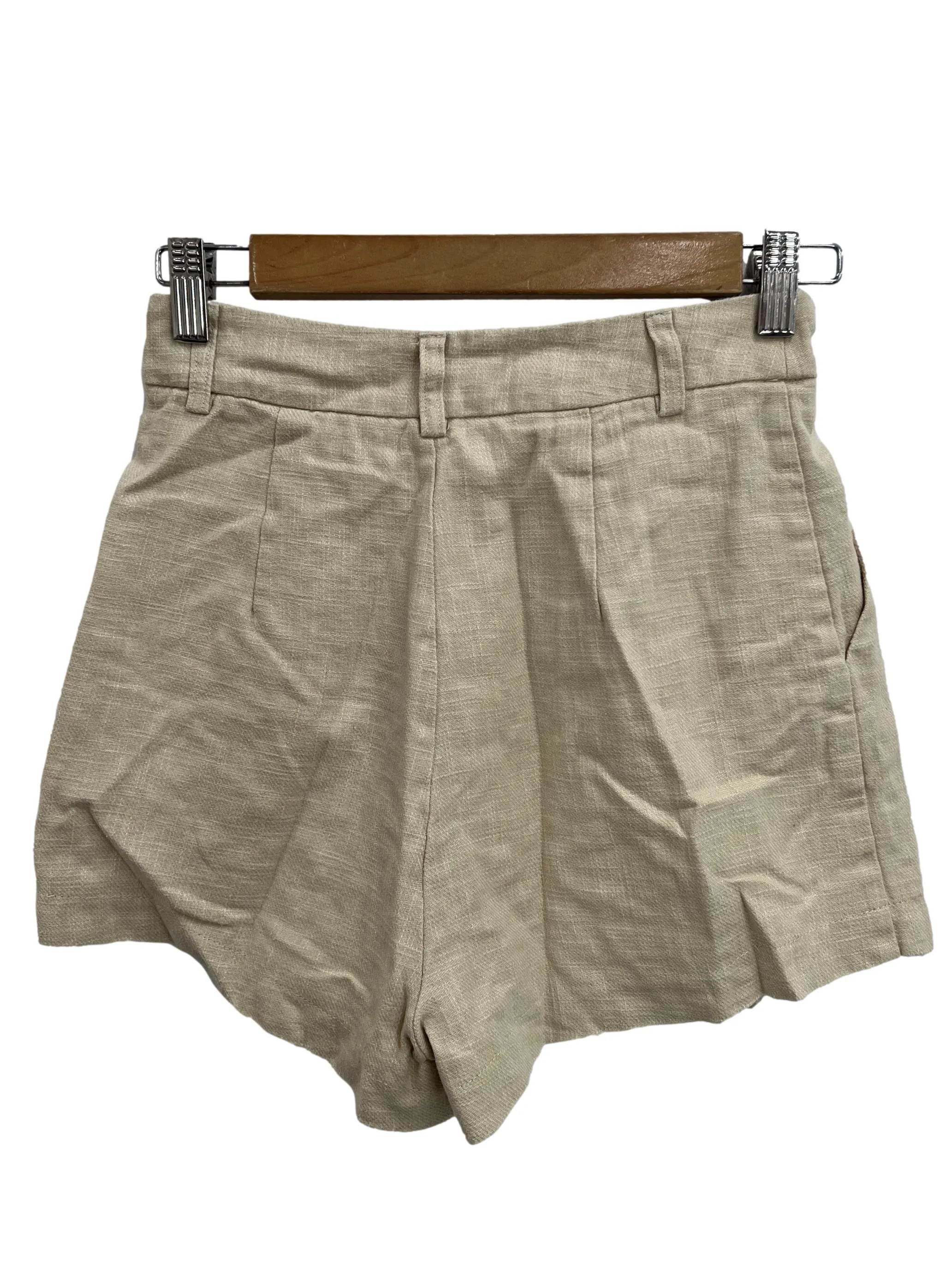 Light Beige Linen Shorts