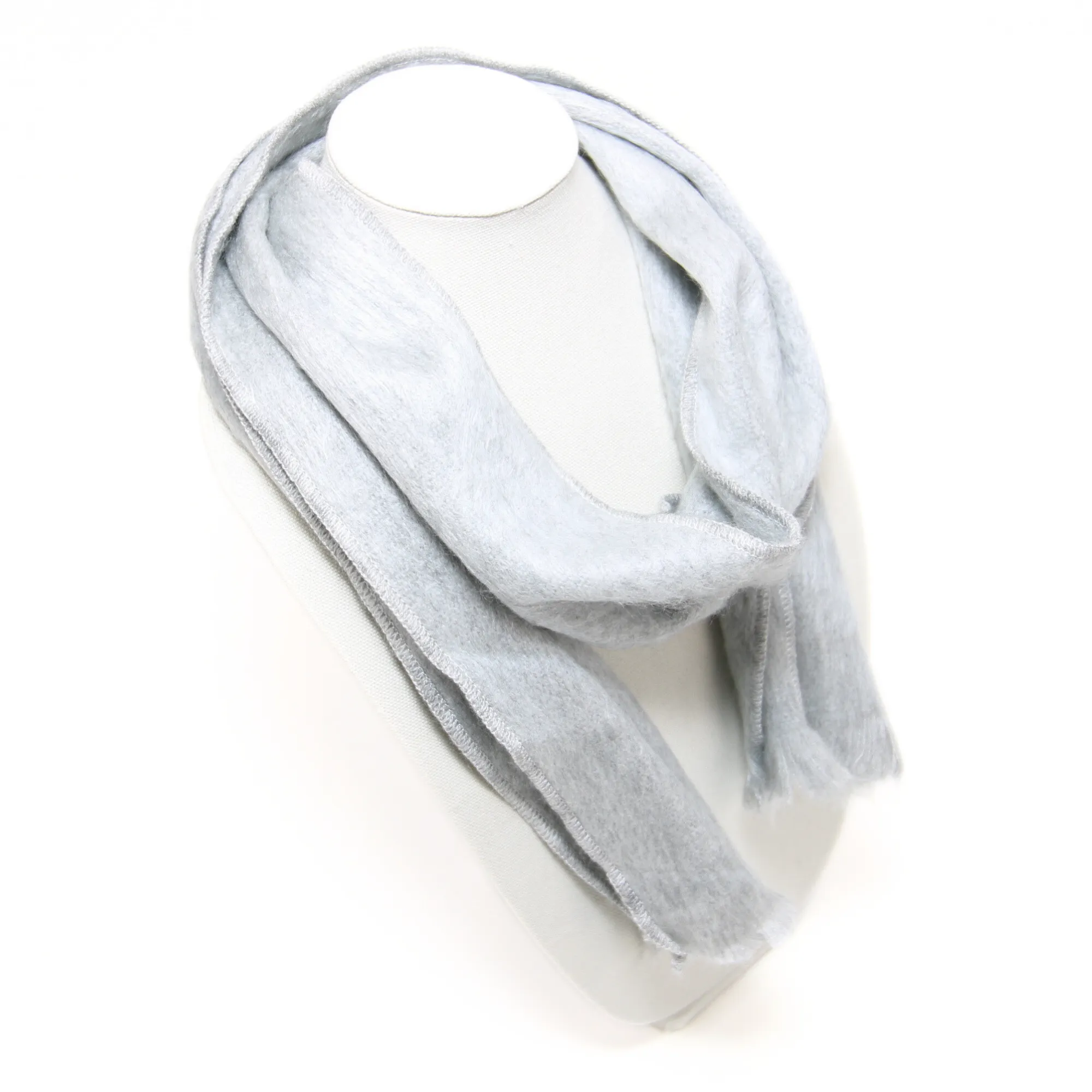 Light Gray Alpaca Traditional Scarf