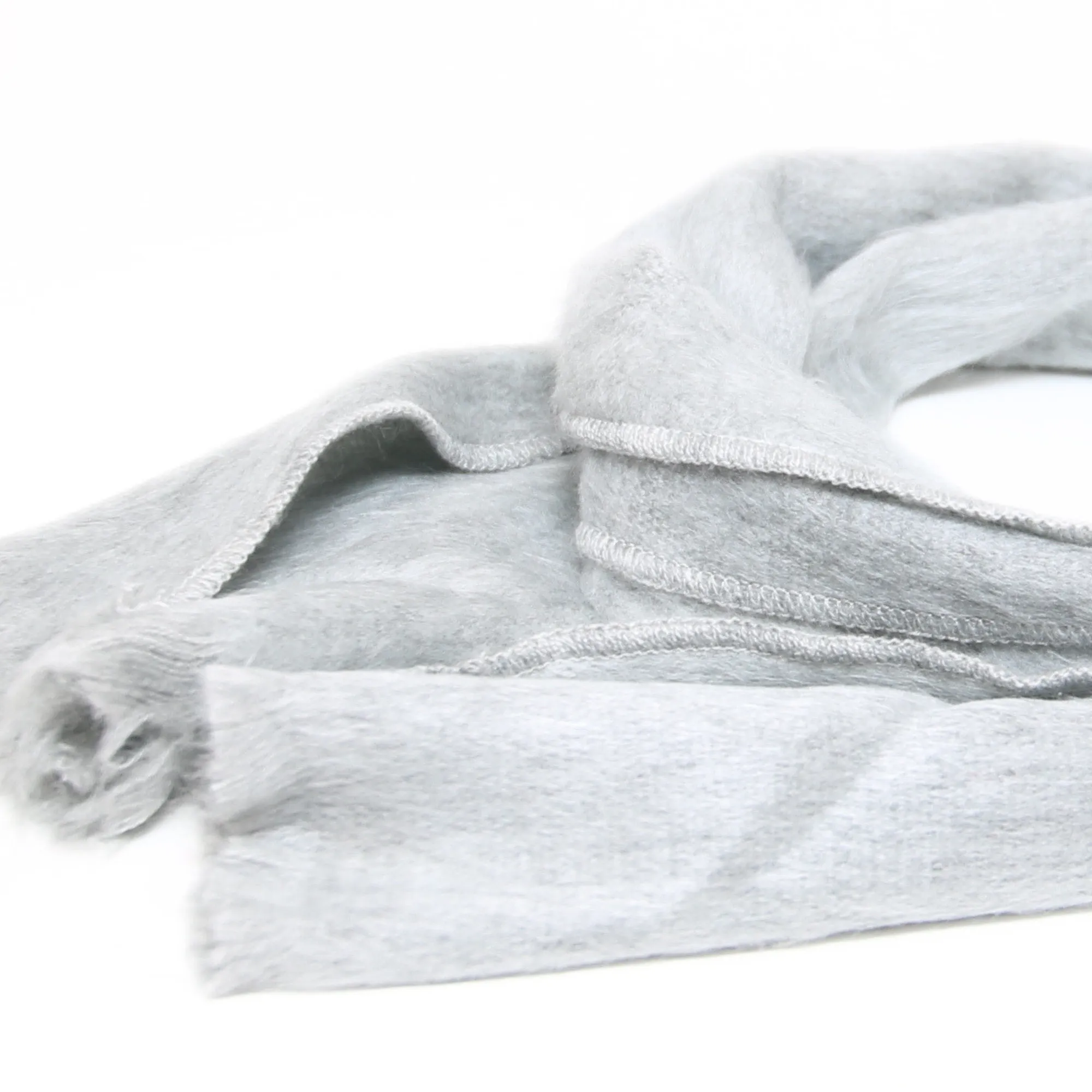 Light Gray Alpaca Traditional Scarf