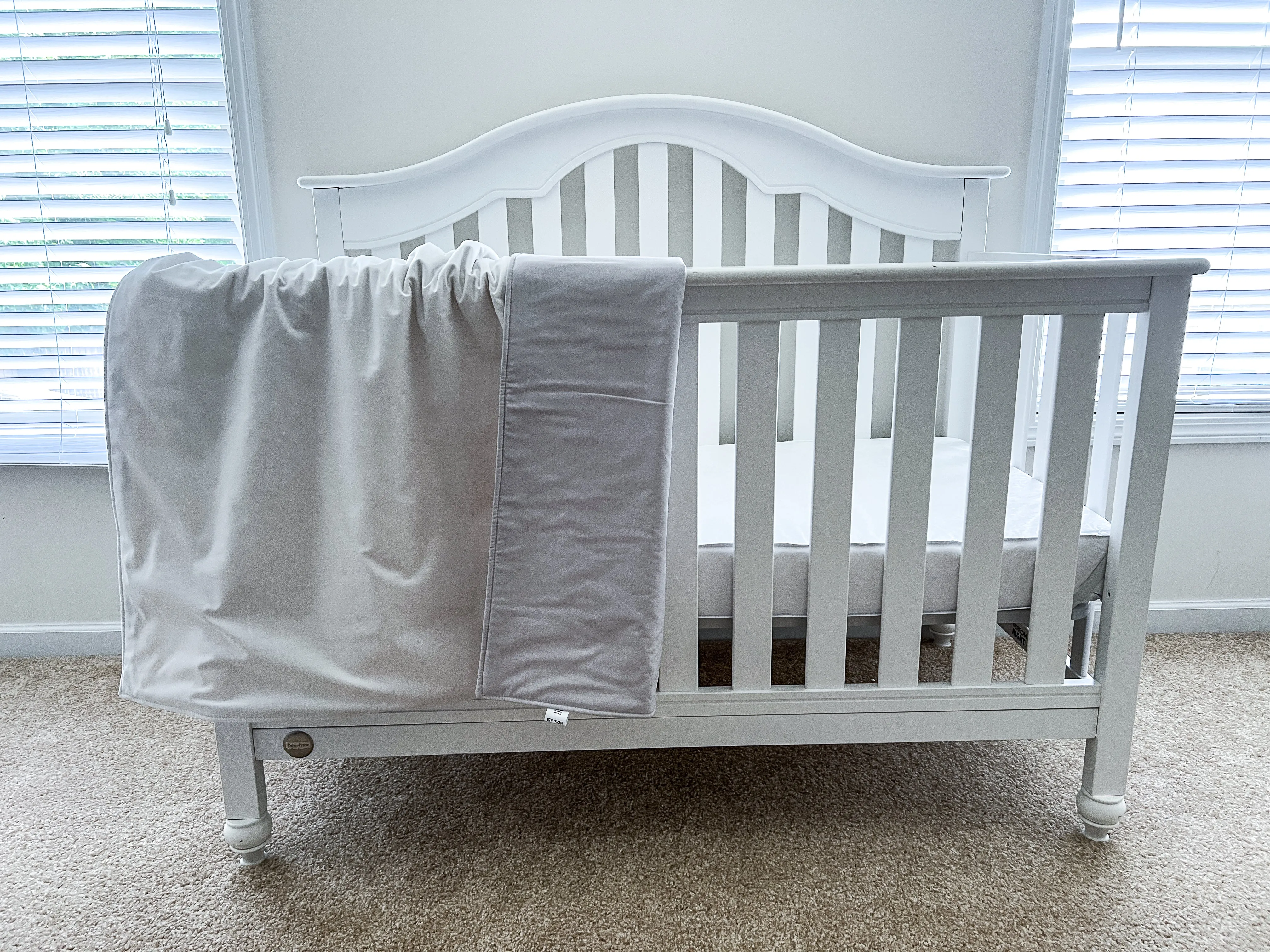 Light Gray and White Baby 100% Cotton Quilt