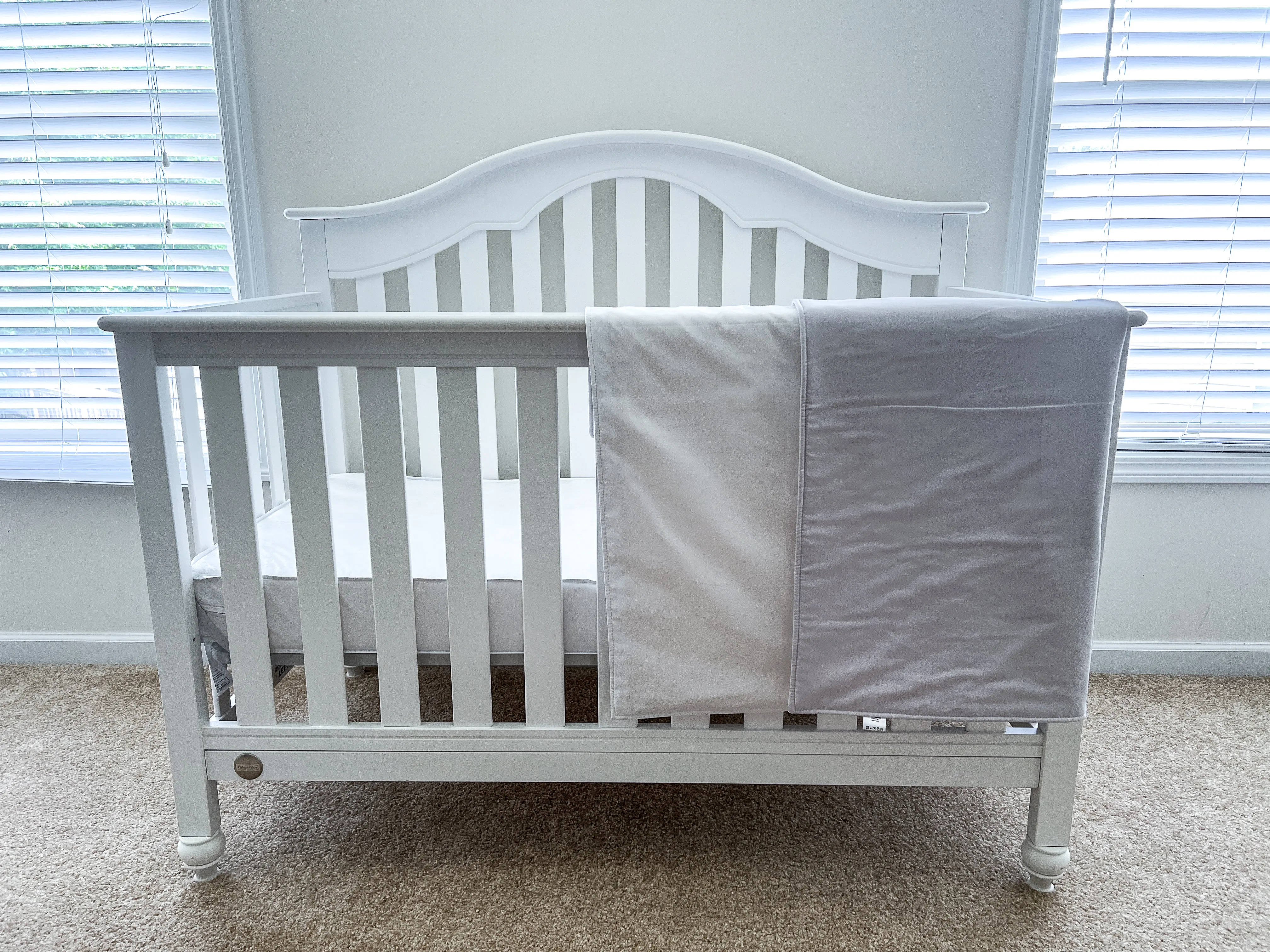 Light Gray and White Baby 100% Cotton Quilt