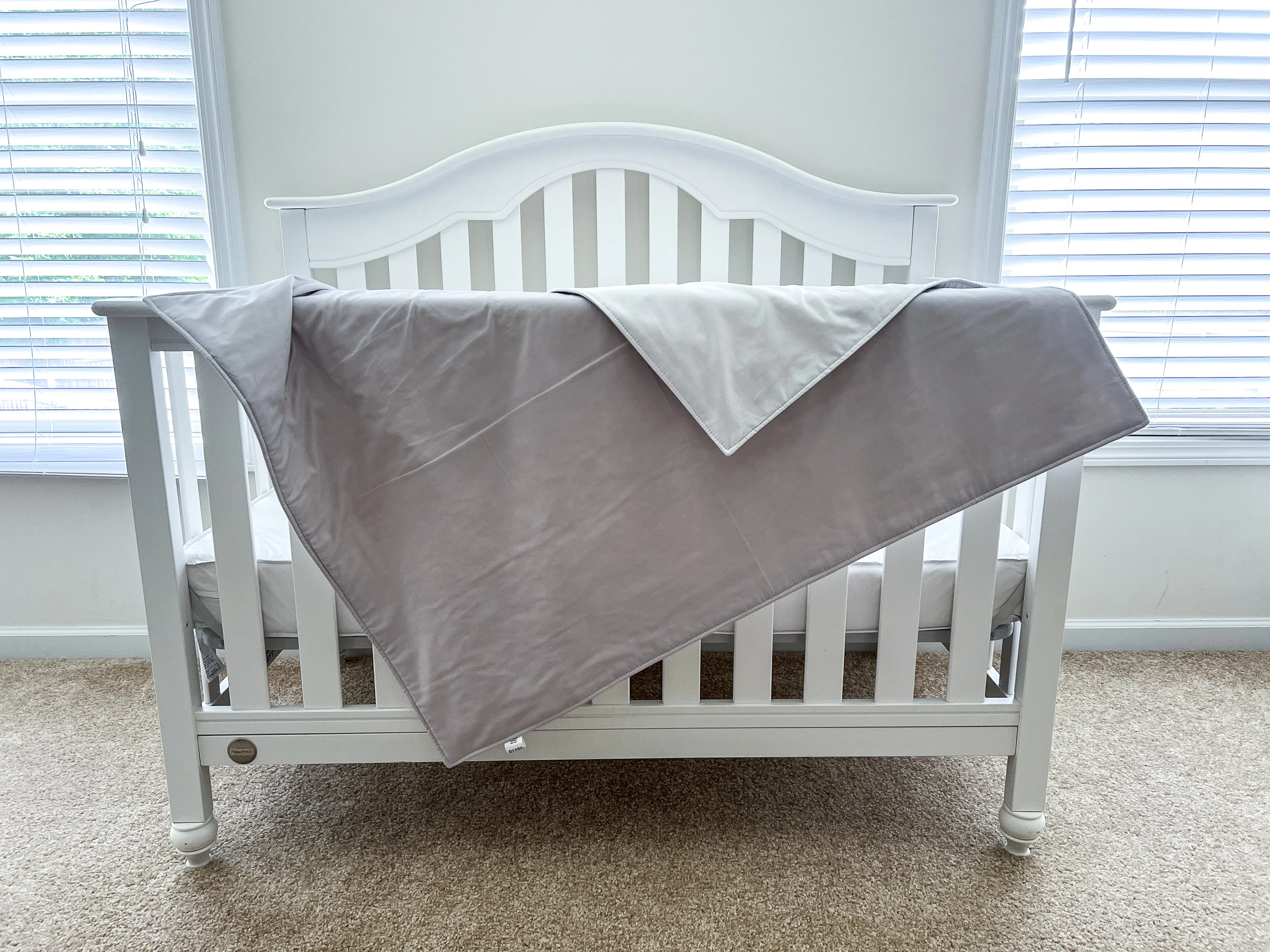 Light Gray and White Baby 100% Cotton Quilt