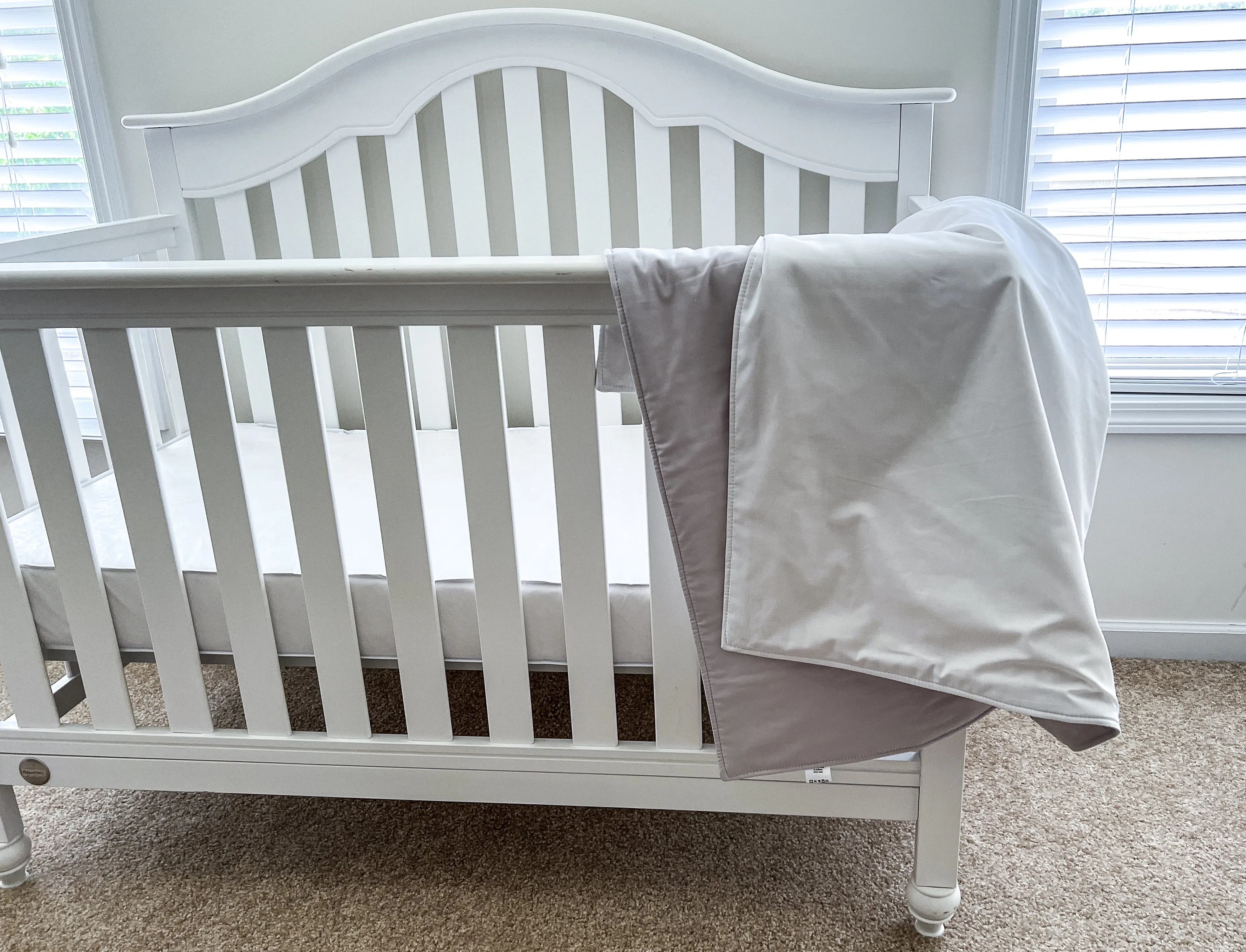 Light Gray and White Baby 100% Cotton Quilt