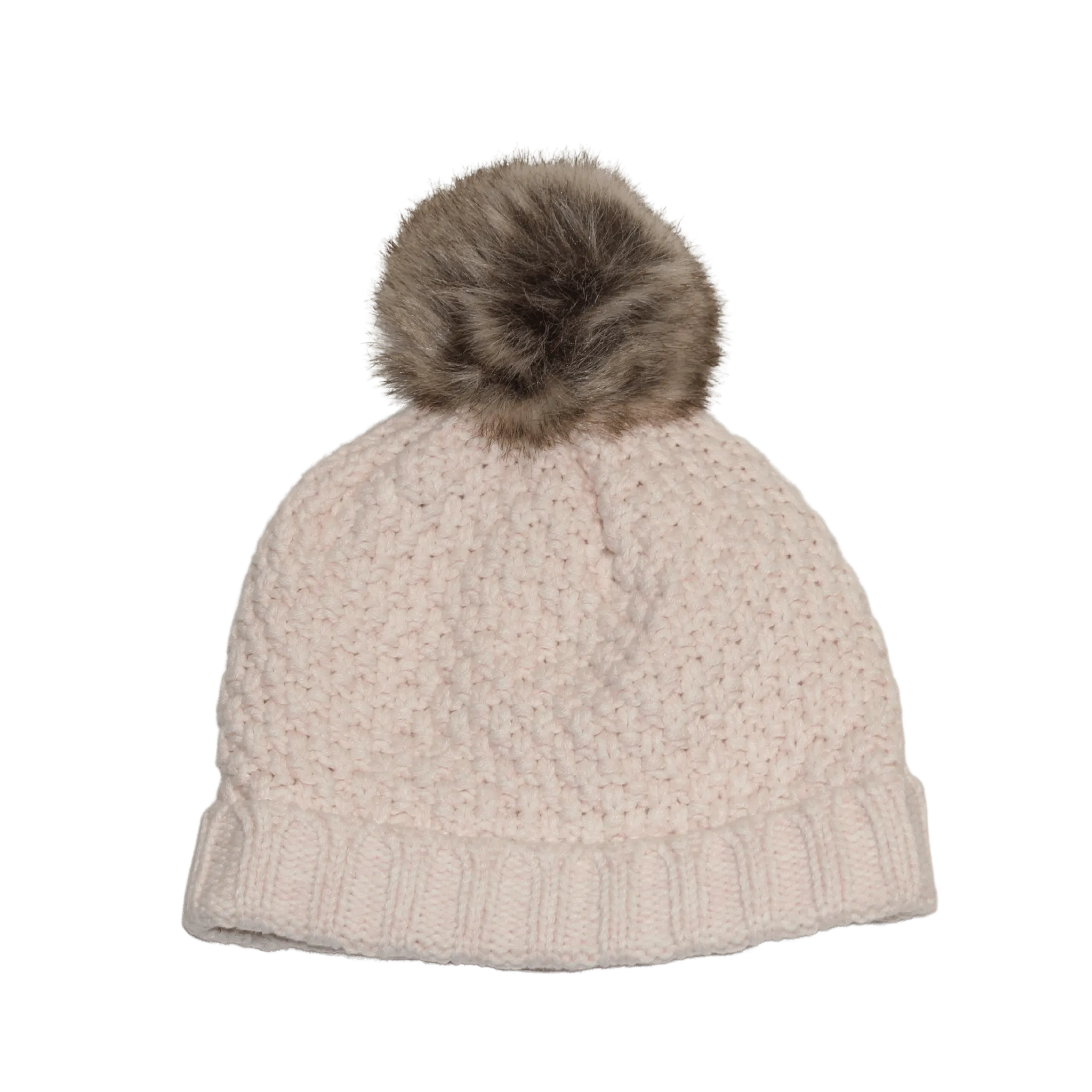 Light Pink Bobble Hat