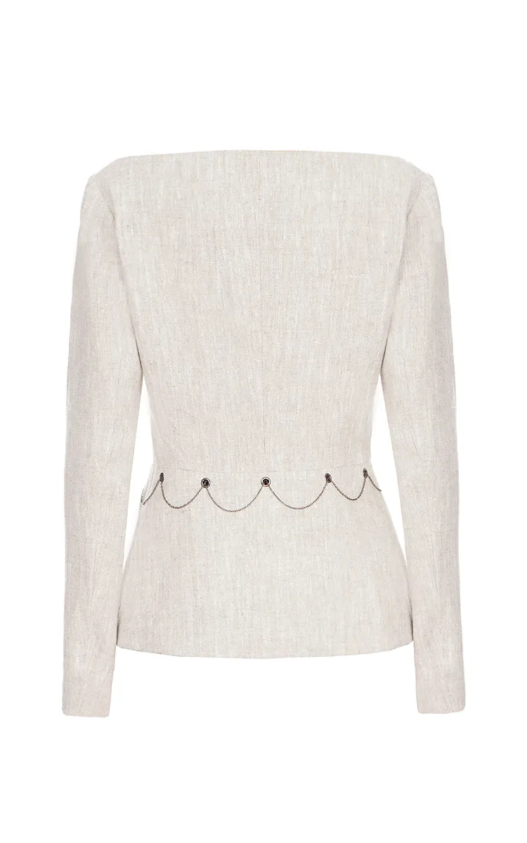 Long Sleeve Linen Jacket