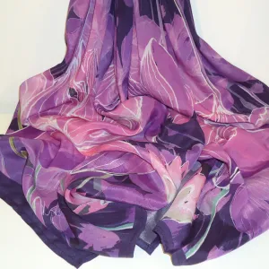 Lotus Cupro Scarf - Purple