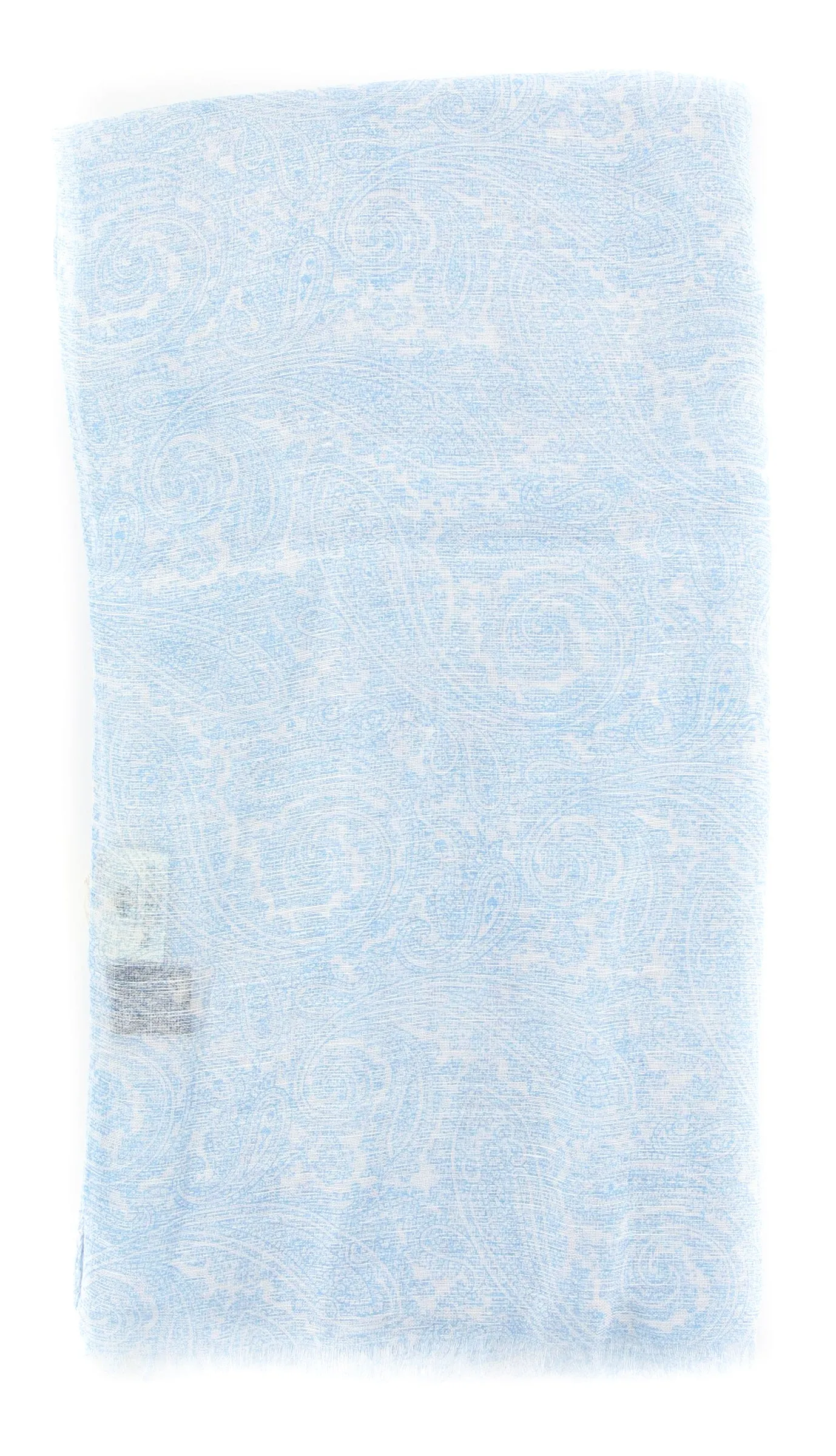 Luigi Borrelli Light Blue Cotton Blend Scarf