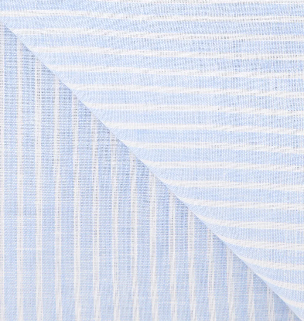 Luigi Borrelli Light Blue Linen Scarf