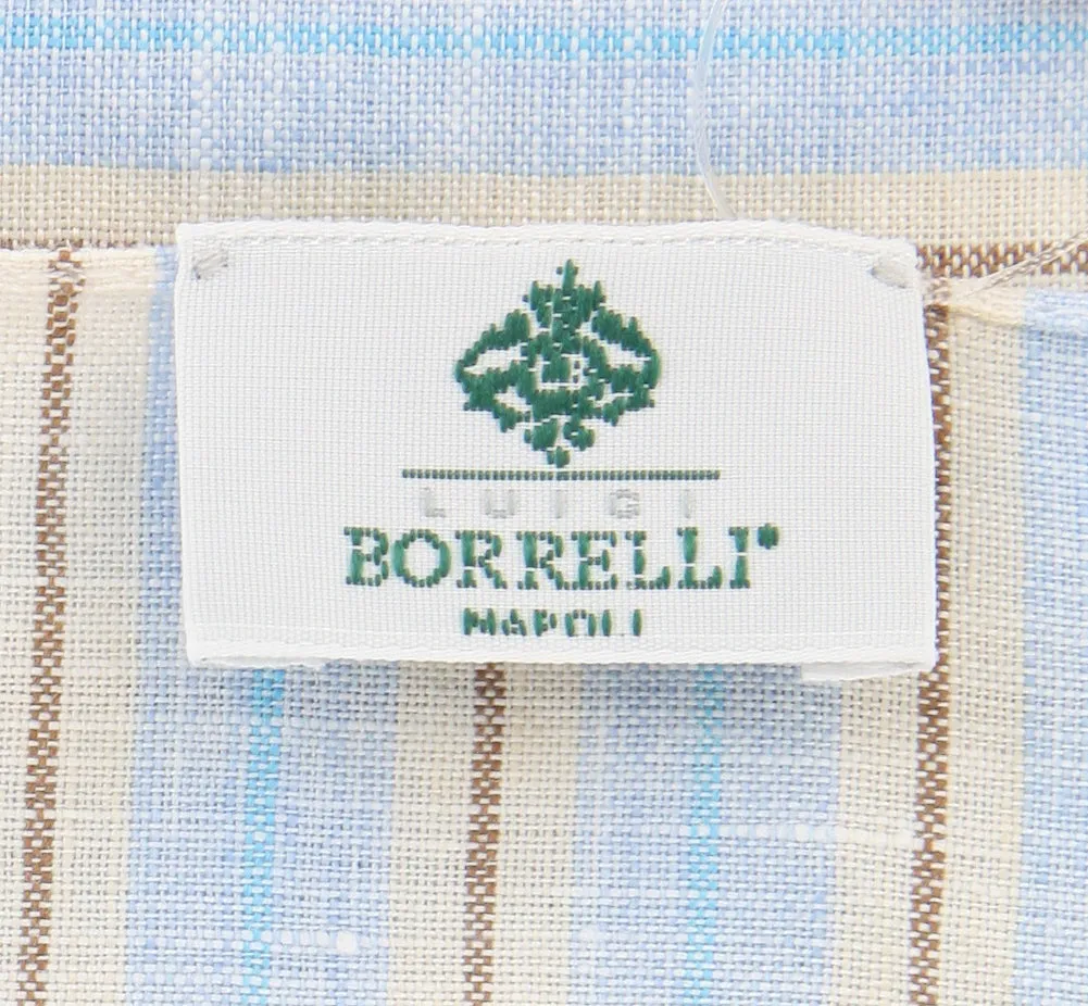 Luigi Borrelli Light Blue Linen Scarf