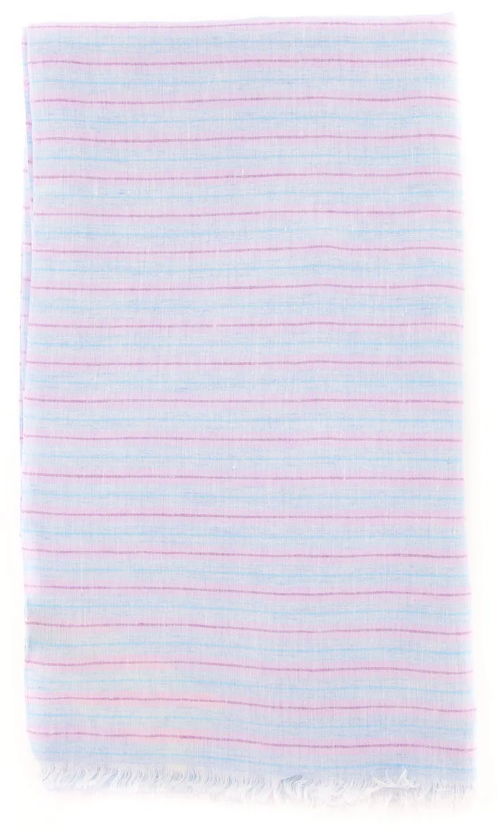 Luigi Borrelli Light Blue Linen Scarf