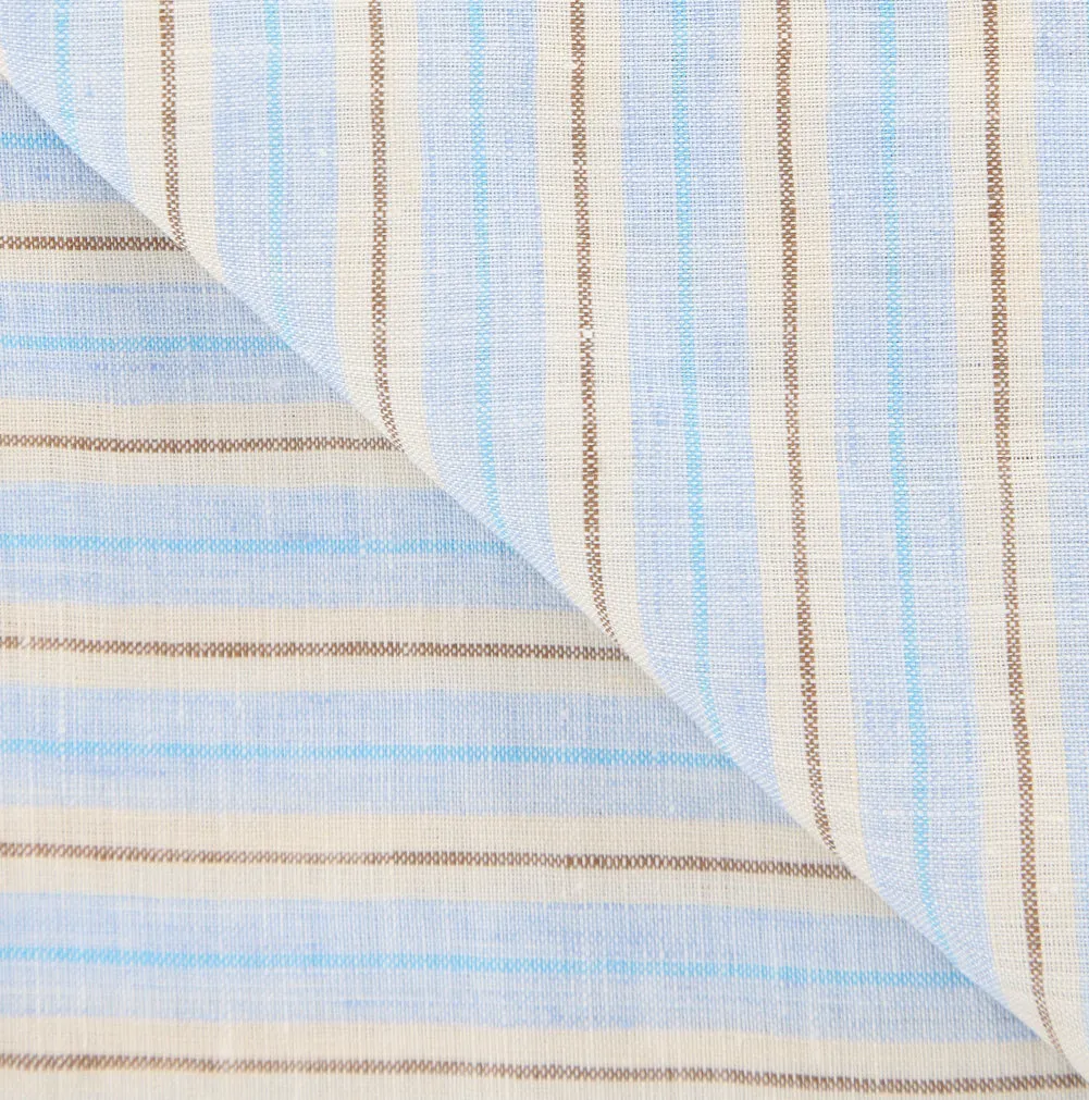 Luigi Borrelli Light Blue Linen Scarf