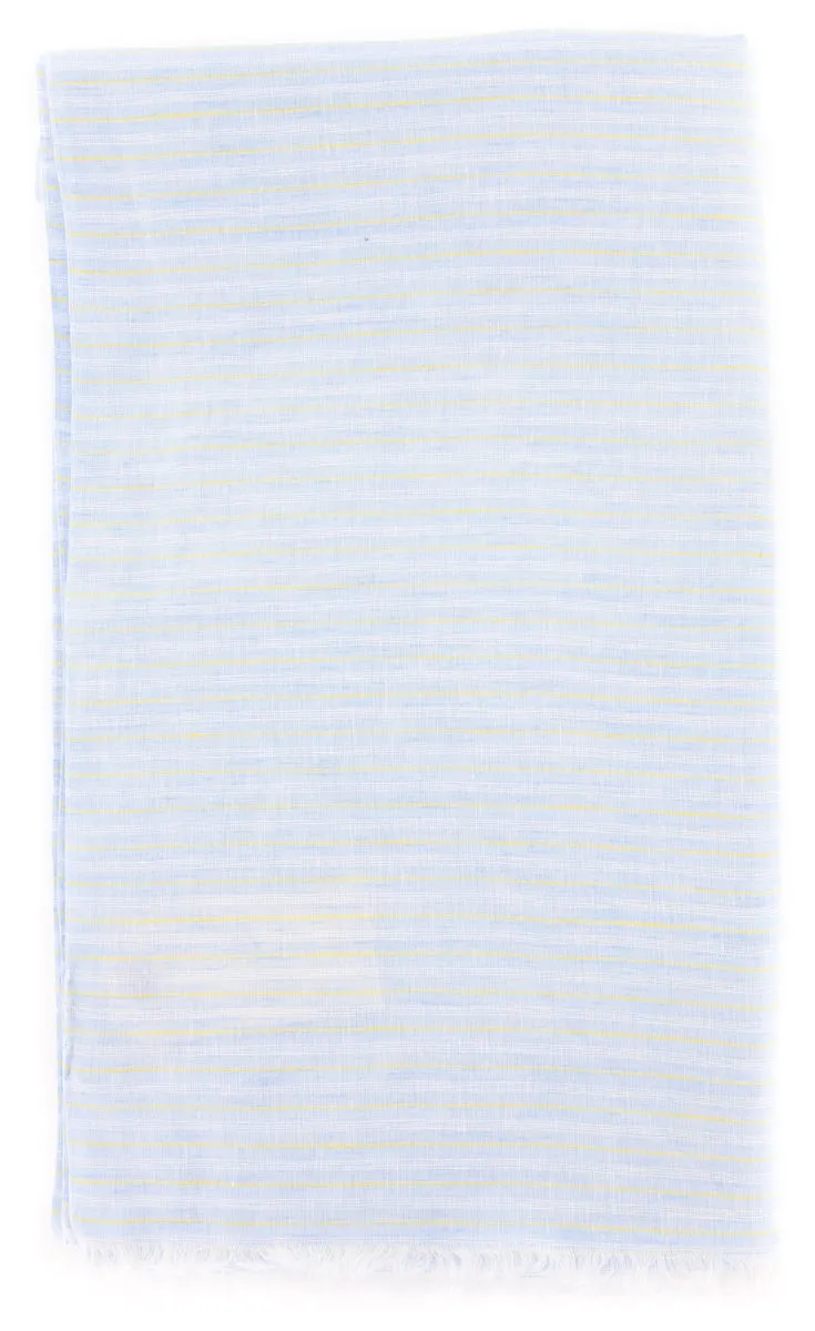 Luigi Borrelli Light Blue Linen Scarf