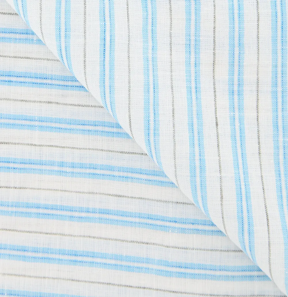 Luigi Borrelli Light Blue Linen Scarf
