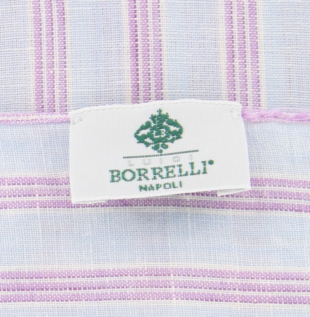 Luigi Borrelli Light Blue Linen Scarf