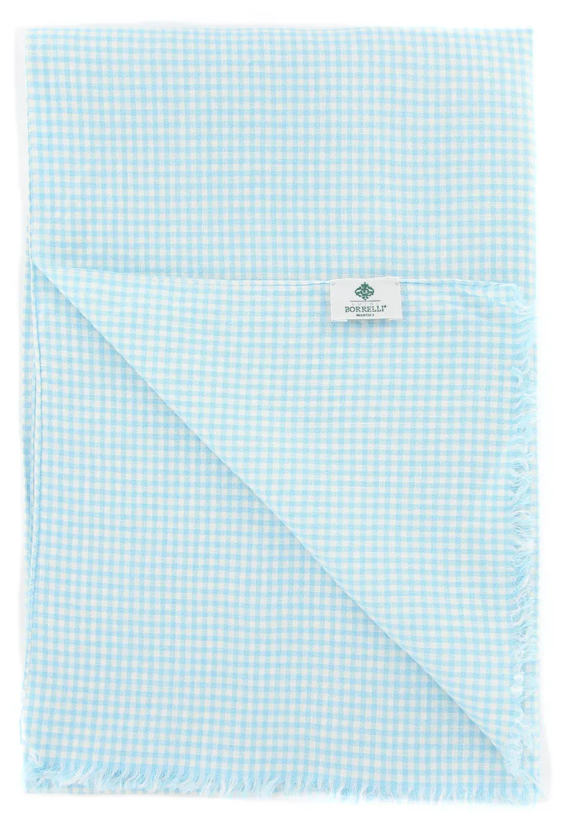 Luigi Borrelli Light Blue Linen Scarf