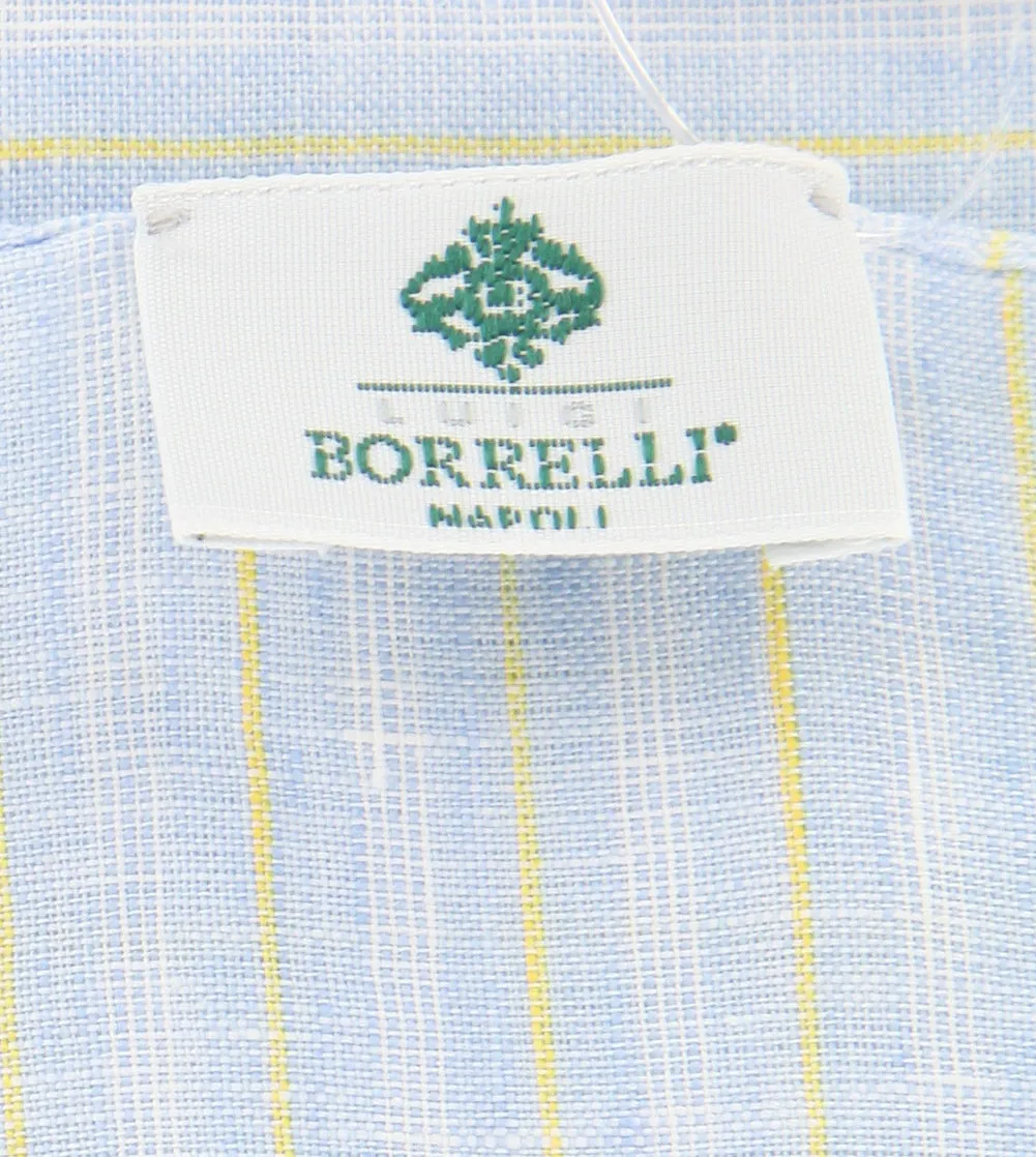 Luigi Borrelli Light Blue Linen Scarf