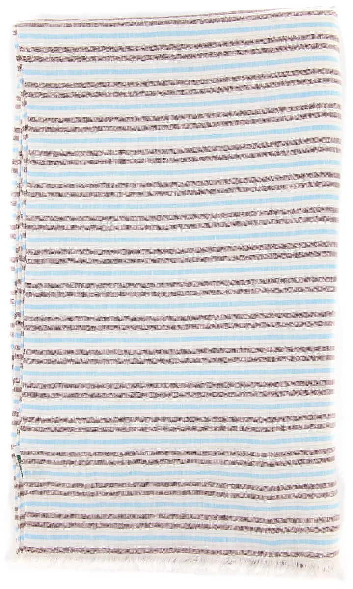 Luigi Borrelli Light Blue Linen Scarf