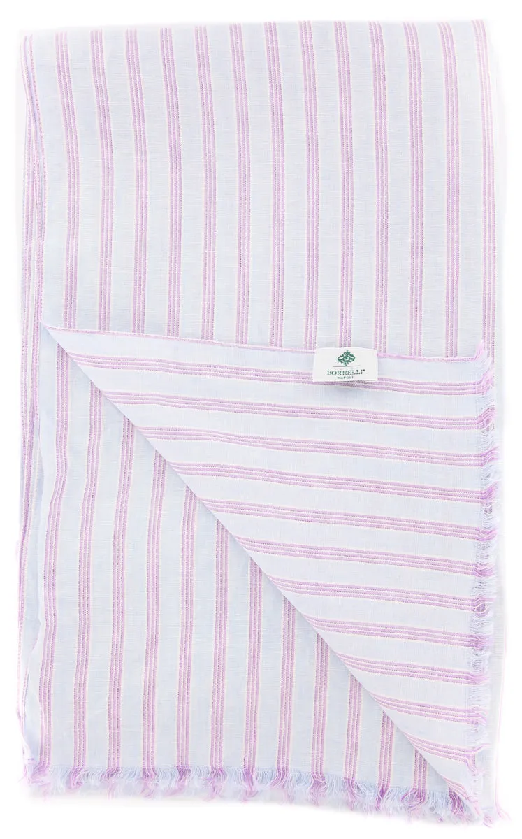 Luigi Borrelli Light Blue Linen Scarf