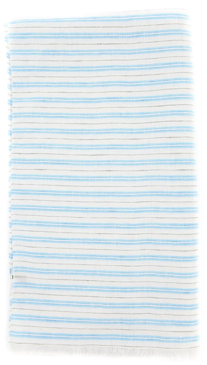 Luigi Borrelli Light Blue Linen Scarf
