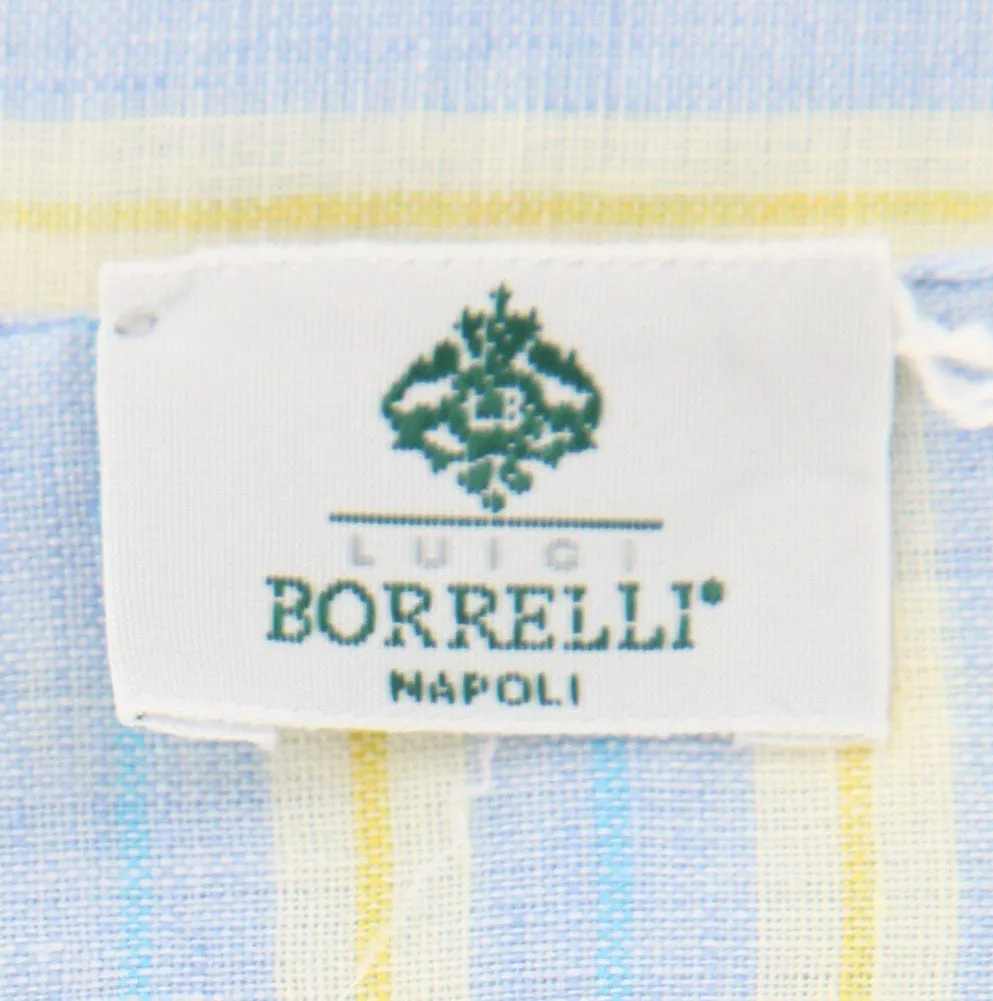 Luigi Borrelli Light Blue Linen Scarf