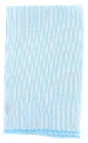 Luigi Borrelli Light Blue Linen Scarf