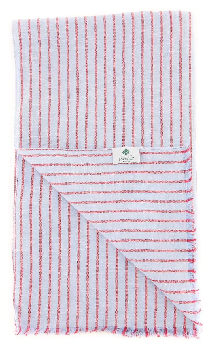 Luigi Borrelli Light Blue Linen Scarf