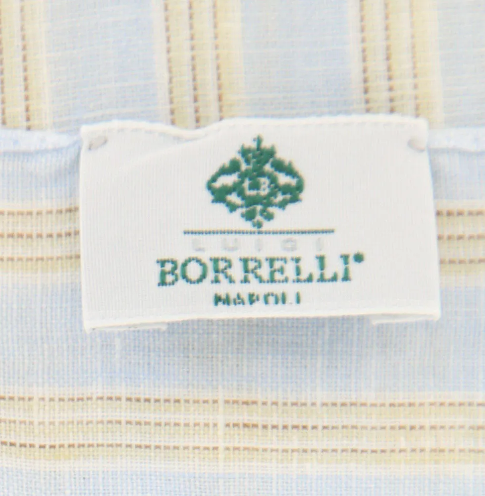 Luigi Borrelli Light Blue Linen Scarf