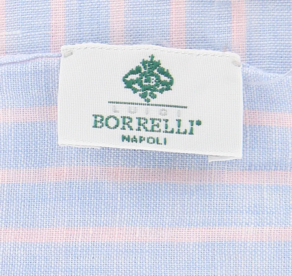 Luigi Borrelli Light Blue Linen Scarf
