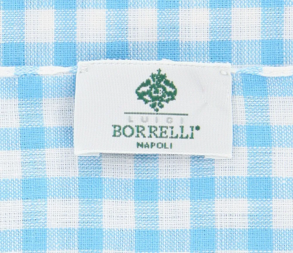 Luigi Borrelli Light Blue Linen Scarf