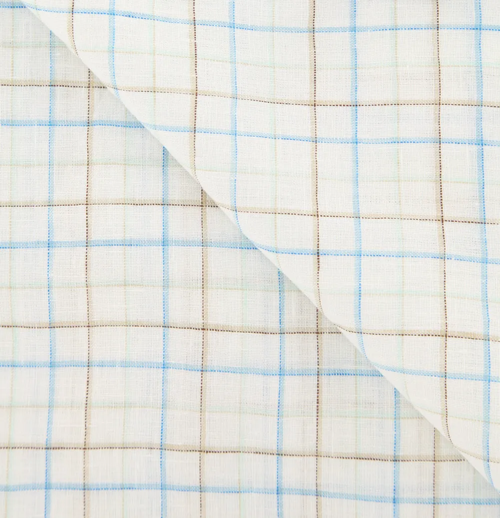Luigi Borrelli Light Blue Linen Scarf