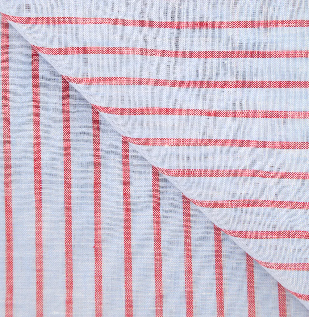 Luigi Borrelli Light Blue Linen Scarf