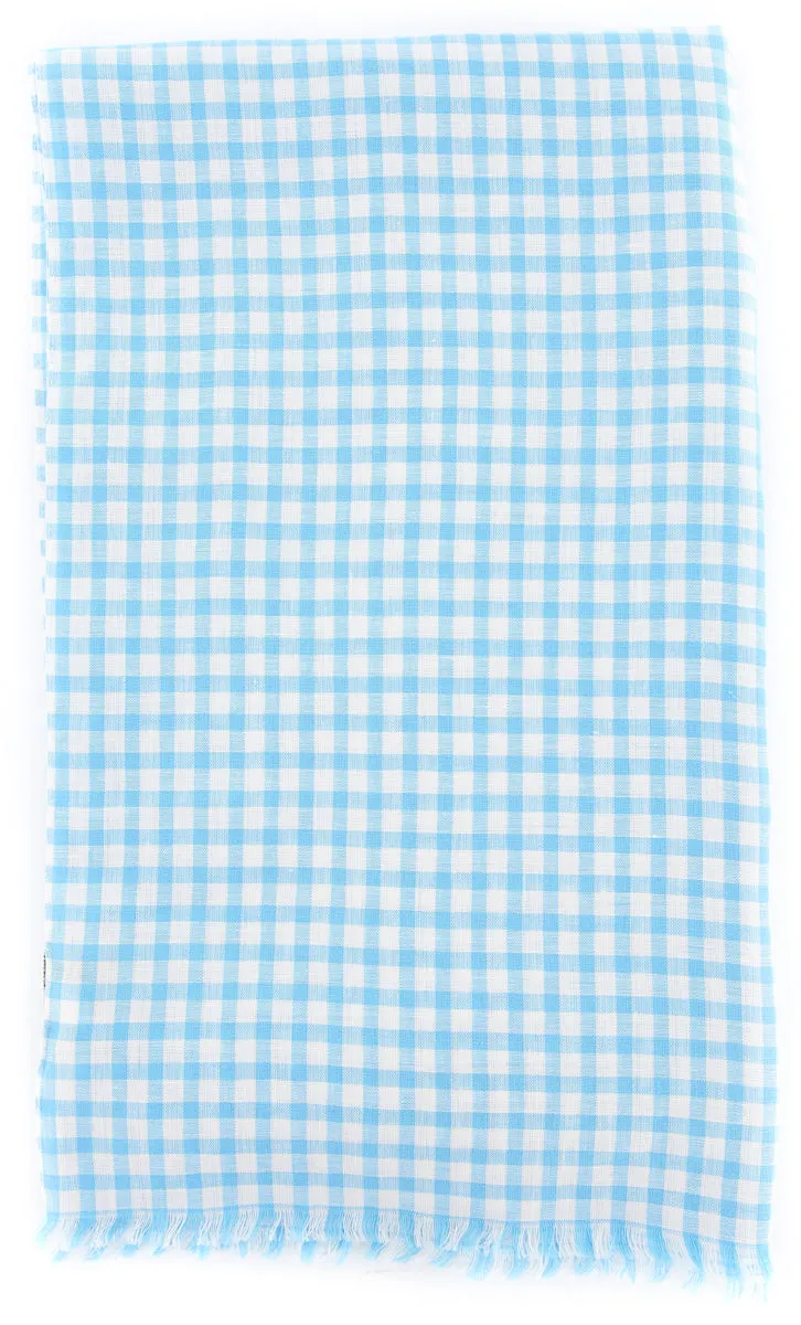 Luigi Borrelli Light Blue Linen Scarf