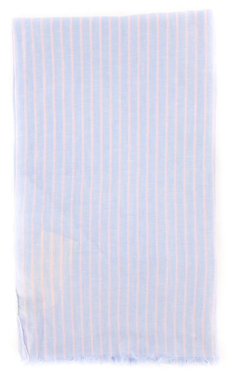 Luigi Borrelli Light Blue Linen Scarf