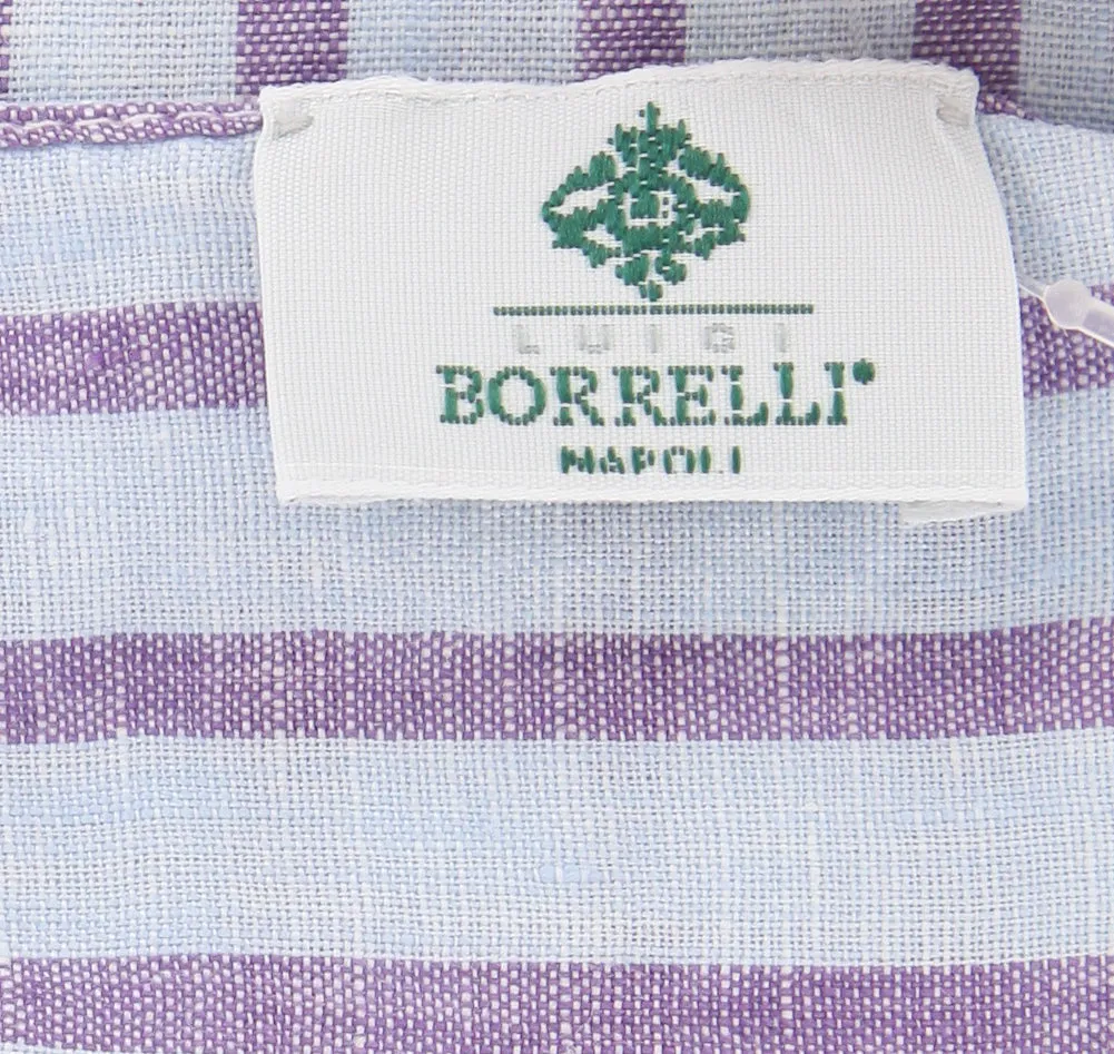 Luigi Borrelli Light Blue Linen Scarf