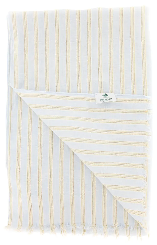Luigi Borrelli Light Blue Linen Scarf