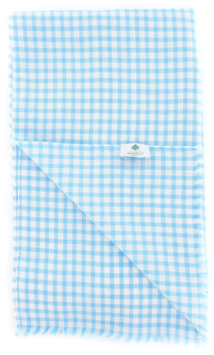 Luigi Borrelli Light Blue Linen Scarf