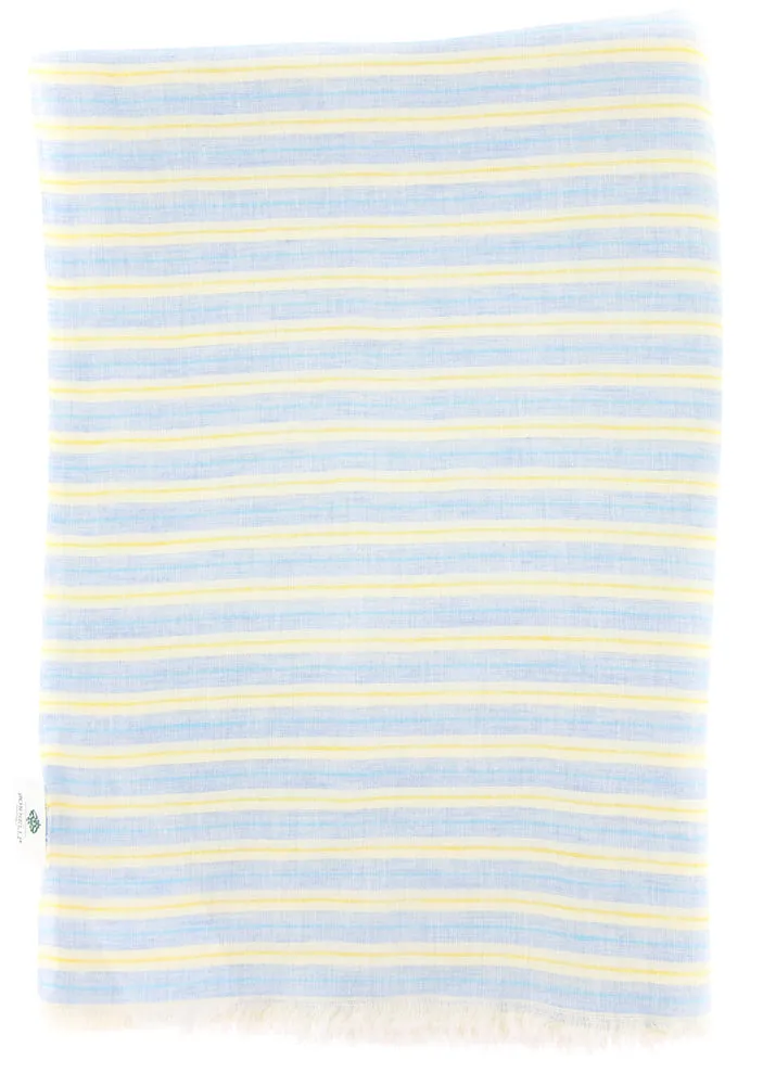 Luigi Borrelli Light Blue Linen Scarf