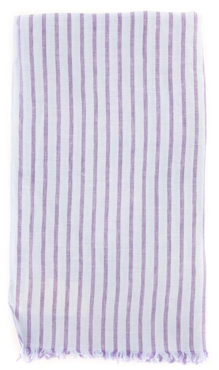 Luigi Borrelli Light Blue Linen Scarf