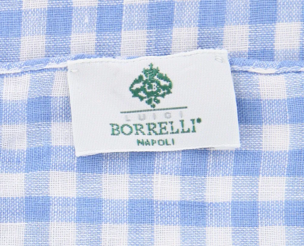 Luigi Borrelli Light Blue Linen Scarf