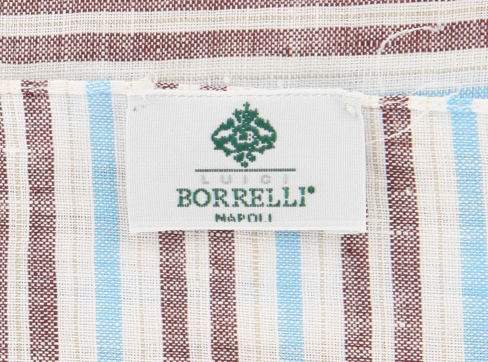 Luigi Borrelli Light Blue Linen Scarf