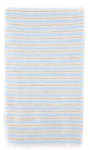 Luigi Borrelli Light Blue Linen Scarf