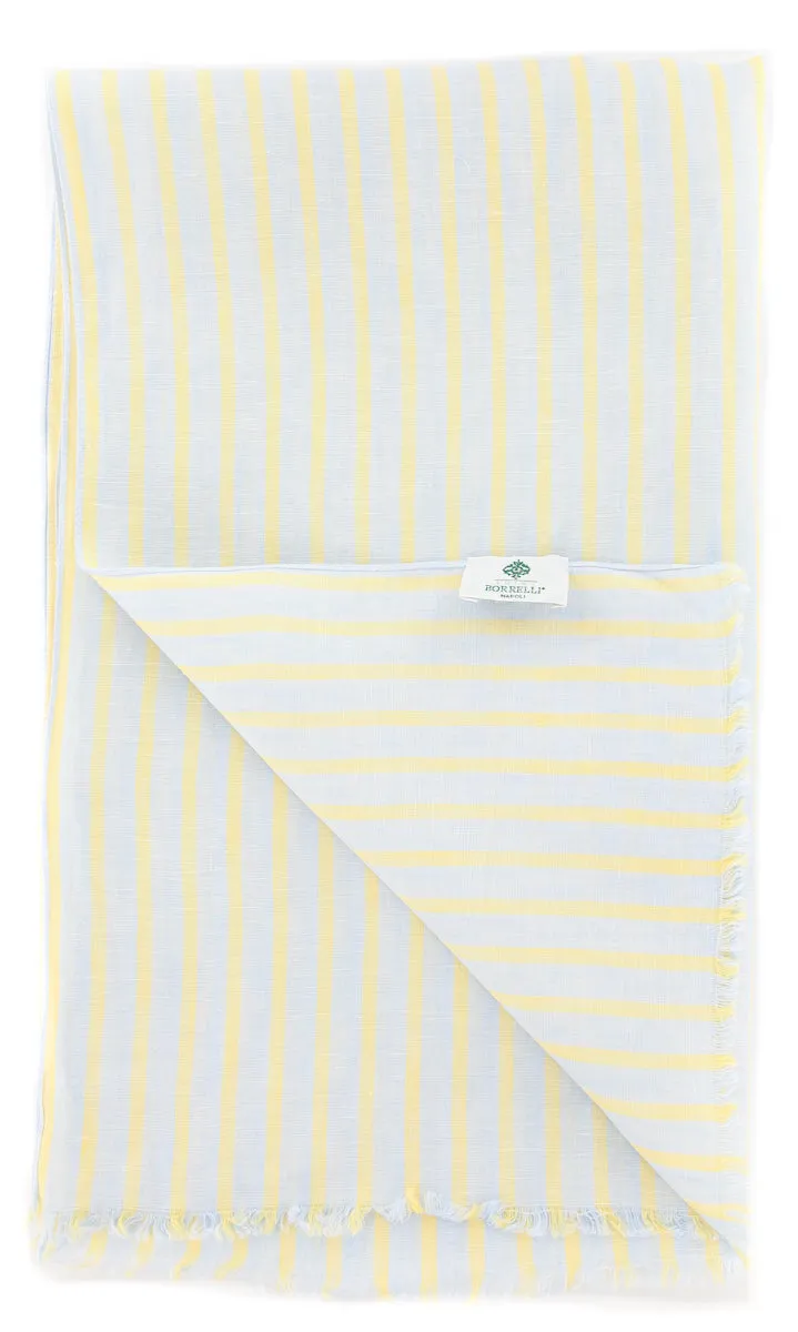 Luigi Borrelli Light Blue Linen Scarf